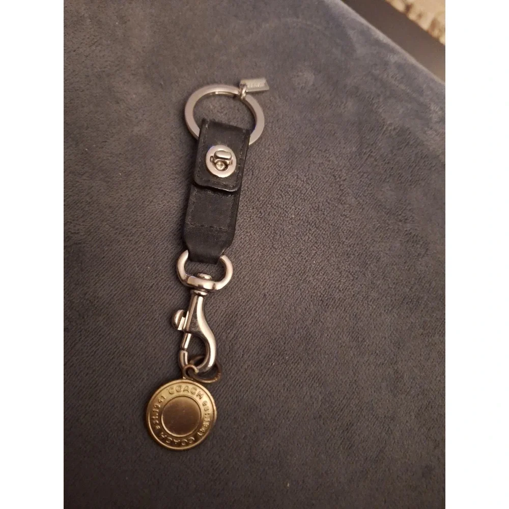 Vintage Coach Leather and Gold Trigger Keychain